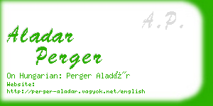 aladar perger business card